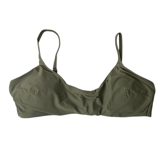 Aerie Olive Scoop Bikini Top XL NWT Adjustable Swim Bralette - Picture 2 of 5